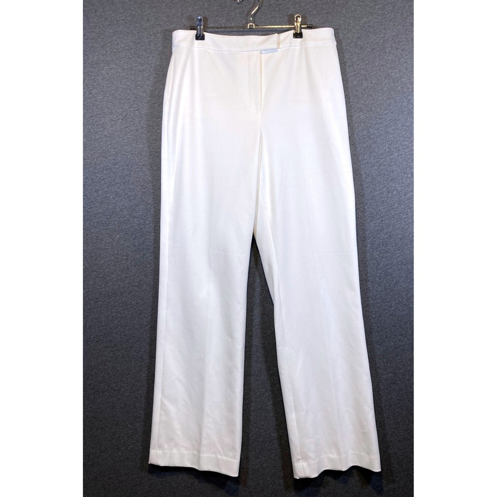 Peck & Peck Collection White Wide Leg Dress Pants Size 10 Professional Trousers